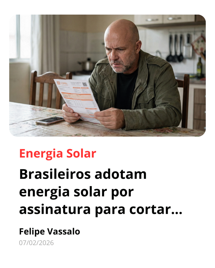 Homem preocupado analisando conta de luz alta em uma mesa, representando o impacto das tarifas de energia e a busca por economia através da energia solar por assinatura da iGreen Energy.